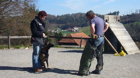 Haska, bestandene Mondioring 1 Prüfung beim Training mit Frauchen Esti und Trainer Hampe 